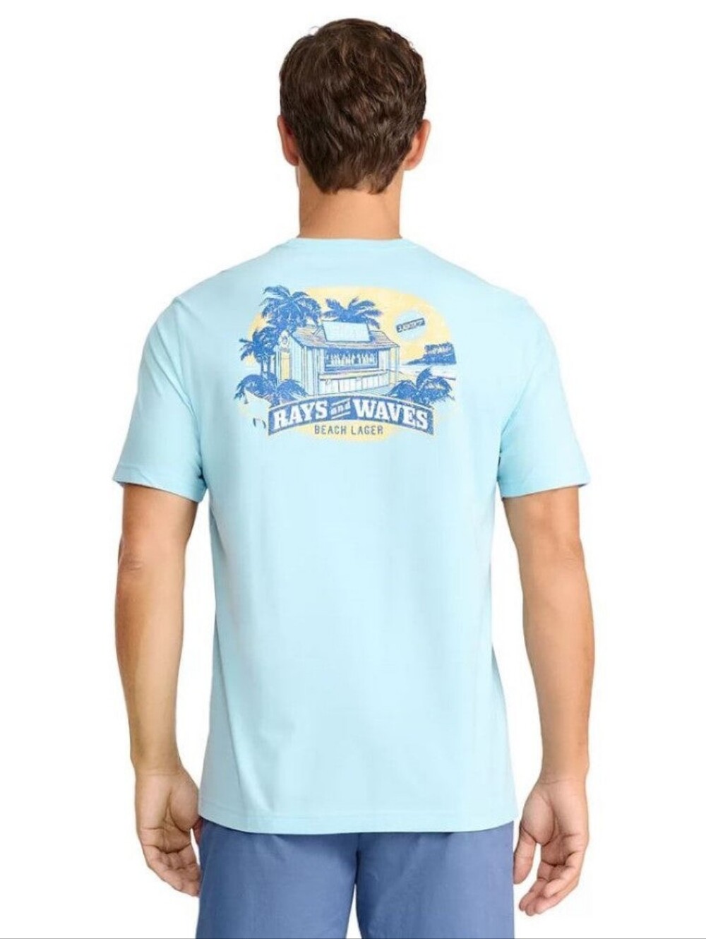 NWT IZOD Men's Short Sleeve Graphic Tee Rays And Waves Small